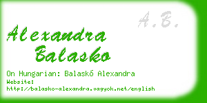 alexandra balasko business card
